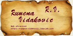Rumena Vidaković vizit kartica